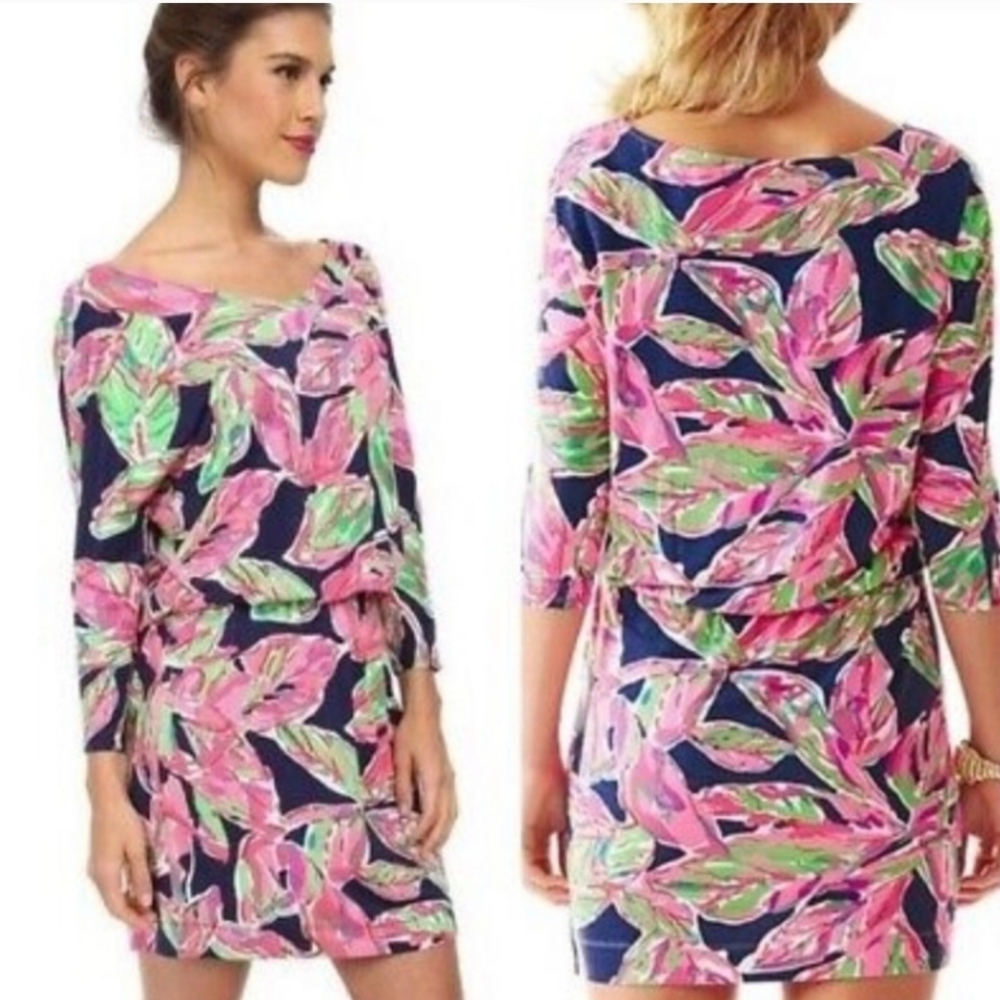 0. Lilly Pulitzer Cara in the vias floral dress dolman sleeves size Medium